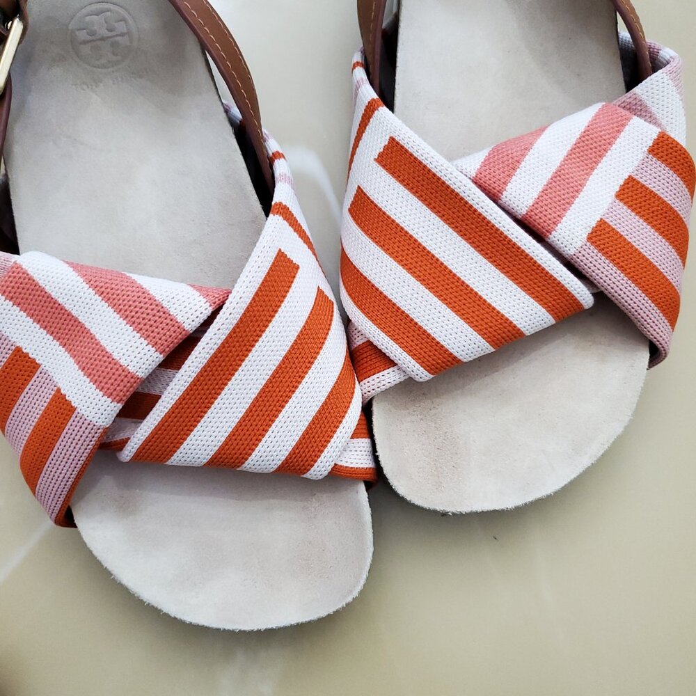Tory Burch Corey Multi Patchwork Stripe Flatform … - image 4